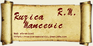 Ružica Mančević vizit kartica